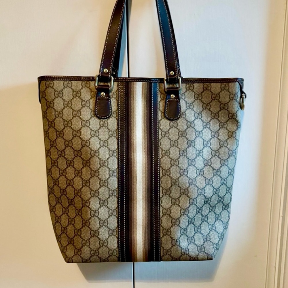 Authentic Gucci Brown Monogram Tote Bag